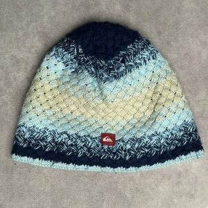 Vintage Quiksilver striped Knit Beanie Hat y2k Streetwear surf